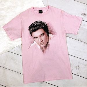 Elvis Presley Pink Graphic Tee Shirt Small Vintage